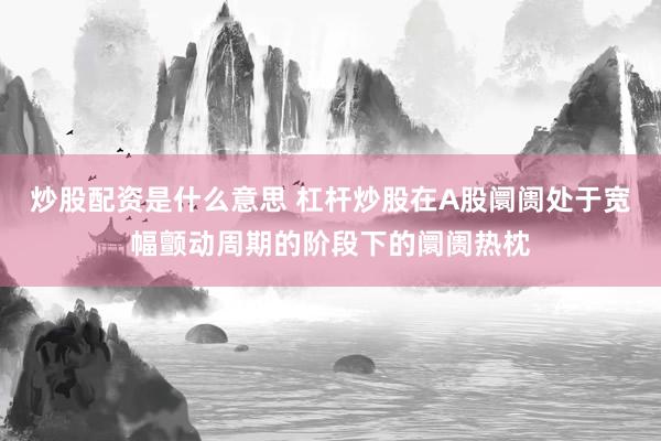 炒股配资是什么意思 杠杆炒股在A股阛阓处于宽幅颤动周期的阶段下的阛阓热枕